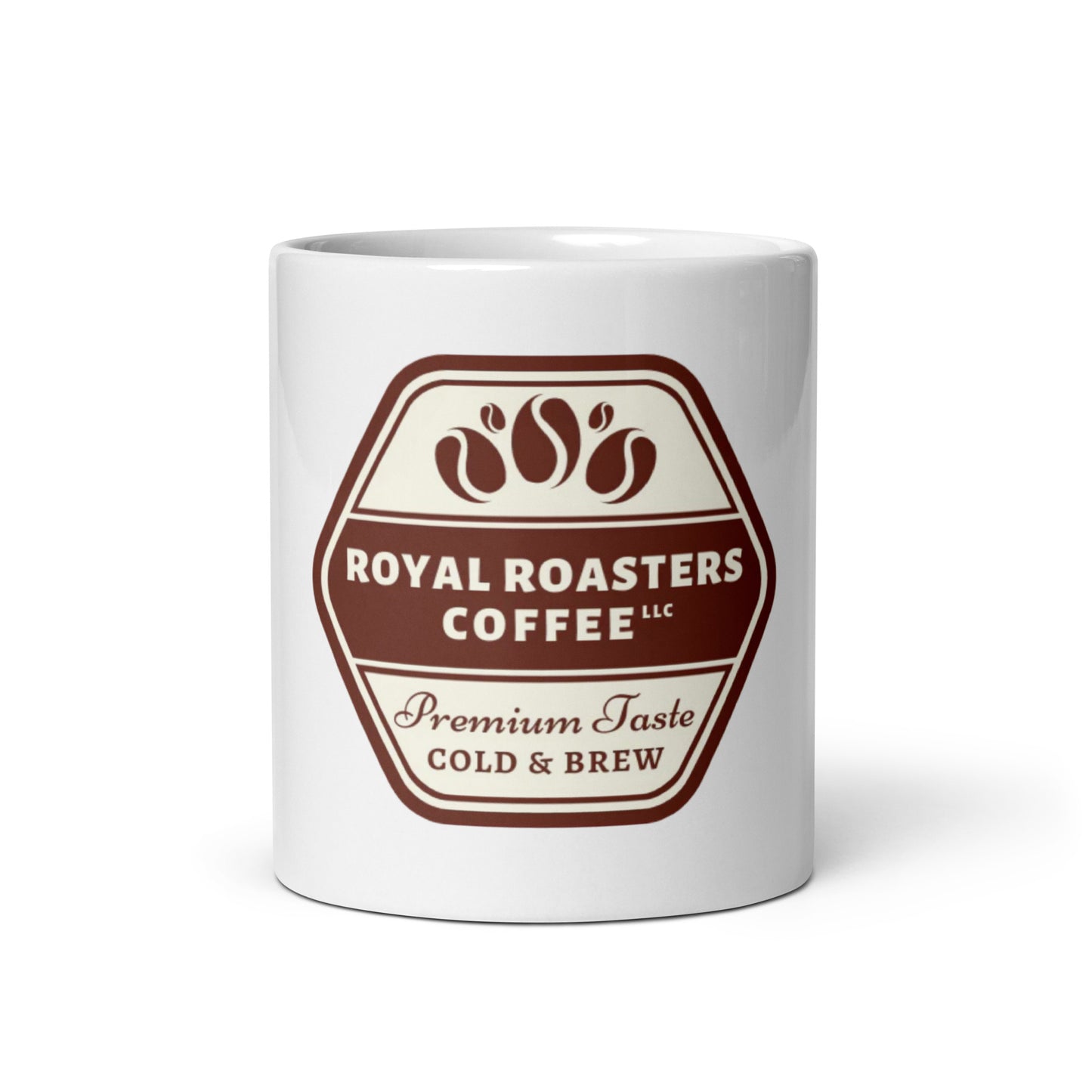 Royal Roasters White Glossy Mug