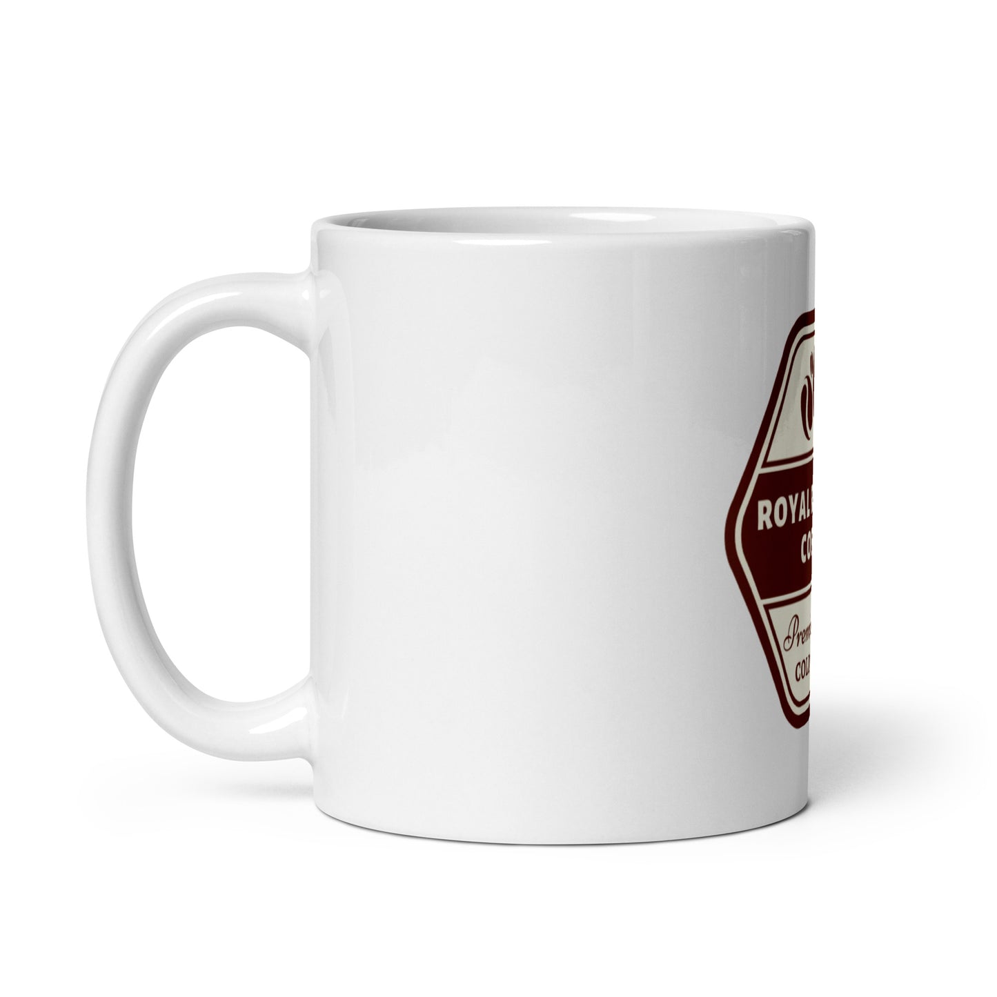 Royal Roasters White Glossy Mug