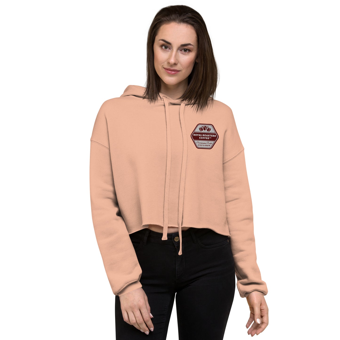 Royal Roasters Embroidered Crop Hoodie