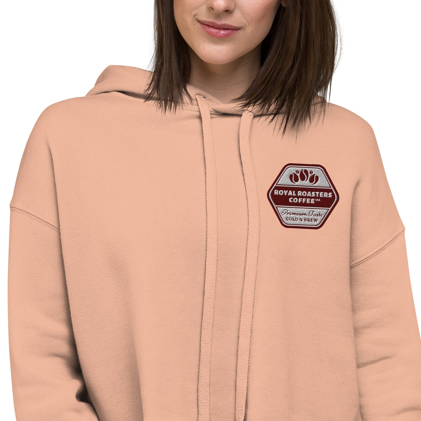 Royal Roasters Embroidered Crop Hoodie